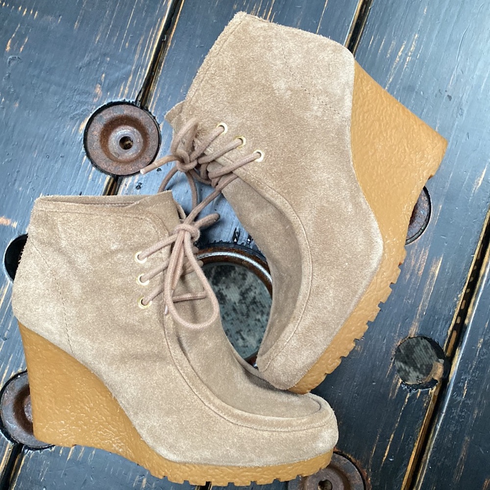 Michael Kors Wedge Suede Ankle Boots